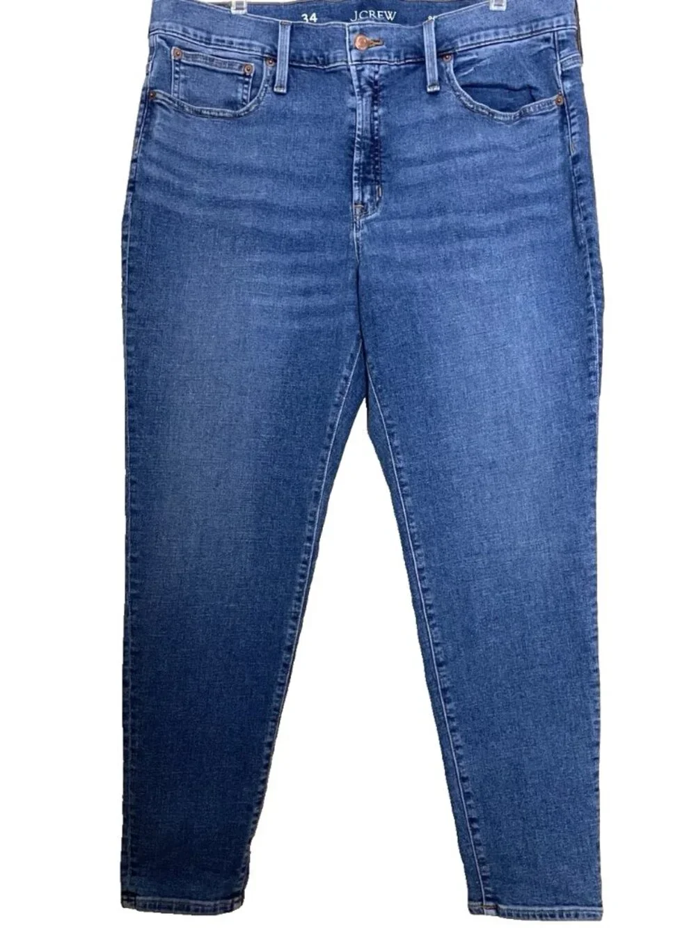 J. Crew Toothpick Jeans Women's 34 High Rise Bluebell Wash BP391 Stretch Denim